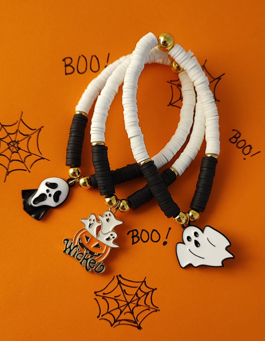 Halloween Heishi Beaded Bracelet