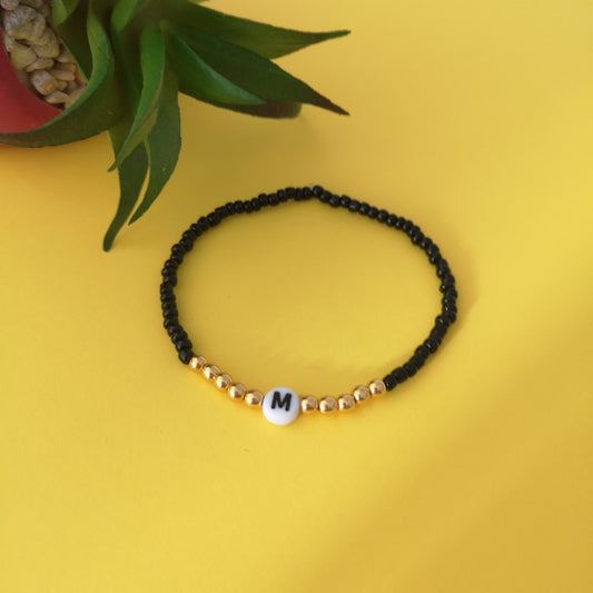 CUSTOM INITIAL Bracelet Glass Seed Beads