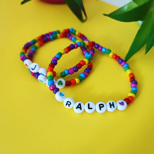 Custom Name Rainbow Bracelet
